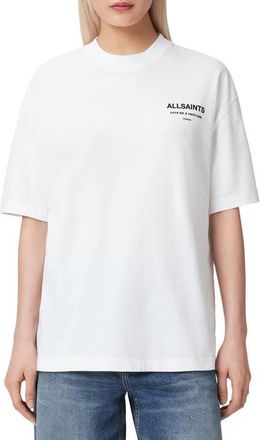AllSaints Dreamer Etta Oversize Cotton Graphic T-Shirt in Optic White at Nordstrom, Size X-Small