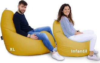 Happers Happers - Puff Pera Relax Polipiel Mostaza Xl