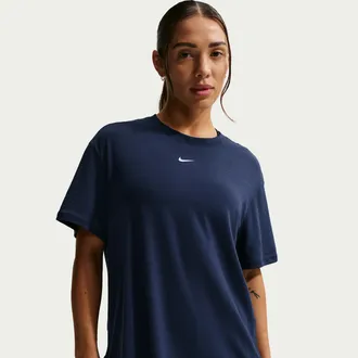 Nike Womens One Relaxed Dri-FIT Short-Sleeve Top in Blue | FN2814-411