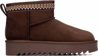 Refresh Womens Platform Suede Ankle Booties In Brown