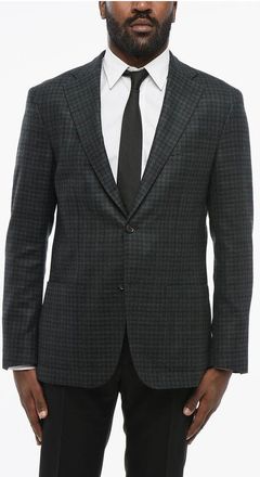 Corneliani CC Collection Virgin Wool with Chech Motif size 48