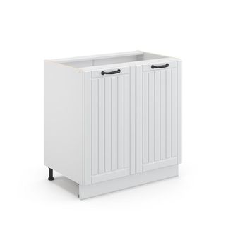 Vicco Armario Bajo Para Fregadero Fame-line, Blanco Casa De Campo, 80 Cm Con Estante, Sin Encimera, Vicco