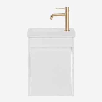 Sklum Conjunto De Mueble De Ba&ntilde;o Suspendido En Madera Con Lavabo Integrado Narek Sklum
