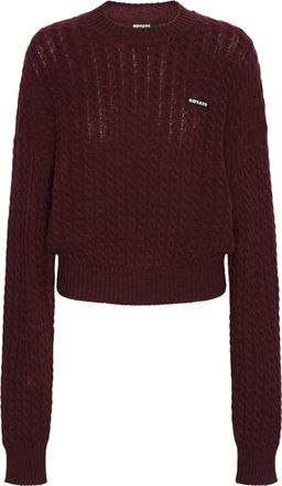 Rotate Cable Knit Sweater in Rich Burgundy