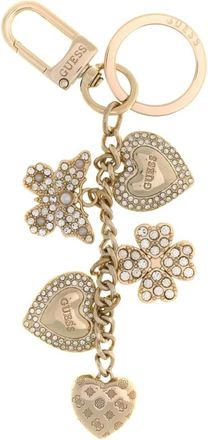 Guess Portachiavi in metallo con ciondolo - - Accessories - Donna - Beige - ONE SIZE