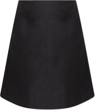 Alexander McQueen Asymmetrische rok - Dames - Midirokken - Zwart - M - Leer - Rokken