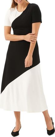 Karen Kane Colorblock Jersey Midi Dress in White/Black at Nordstrom, Size X-Small