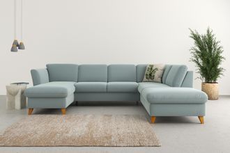 HOME AFFAIRE Wohnlandschaft »Trelleborg U-Form« Federkern-Polsterung, wahlweise mit Bettfunktion und Stauraum