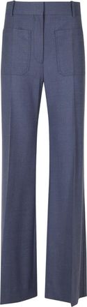 Victoria Beckham Broeken, Dames, Blauw, S, Straight Broeken