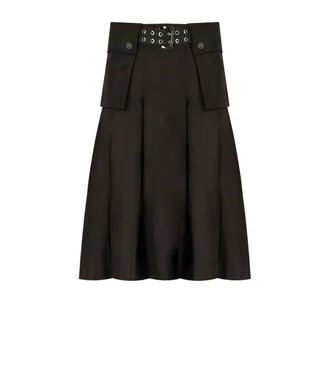 Ganni GONNA MIDI IN NYLON MARRONE GANNI