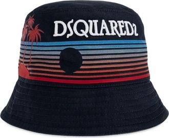 Dsquared2 Cappello bucket a righe - Blu
