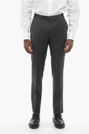 Corneliani Pinstriped Wool and Cashmere Pants size 48