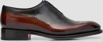 Santoni Mens Kaj Bicolor Brogue Leather Oxfords