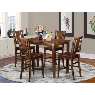 East West Furniture 5 PC counter height pub set - high Table and 4 Kitchen Chairs