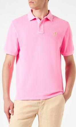 MC2 Saint Barth Pink Piquet Polo With St. Barth Logo And Vintage Effect