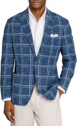 Brooklyn Brigade Macon Windowpane Texture Blazer in Blue at Nordstrom, Size 38