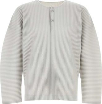 Issey Miyake September Top - Heren - Longsleeves - Grijs - L - Polyester - Tops