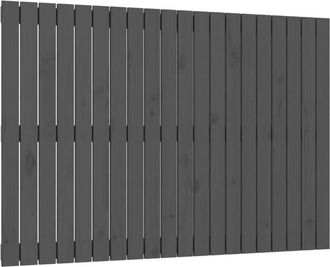 vidaXL Cabecero De Cama De Pared Madera Maciza Pino Gris 127,5x3x90 Cm Vidaxl