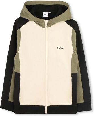 HUGO BOSS Kids Sweatshirts, male, Multicolor, 10 Y, Hooded Zip Sweatshirt