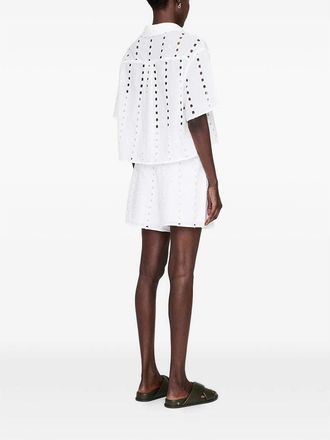 Anine Bing Eyelet Cotton Short - White