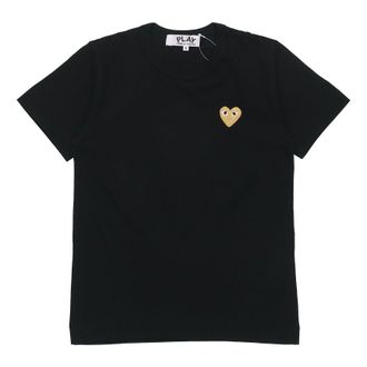 Comme Des Garçons (WMNS) COMME des GARCONS PLAY Heart Logo Tee Black Gold AZ-T215-015-1