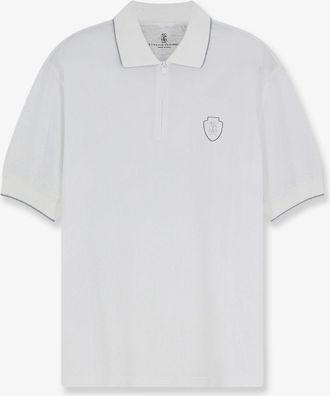 Brunello Cucinelli Polo in tessuto tecnico con logo ricamato frontale - BRUNELLO CUCINELLI - gender_Man
