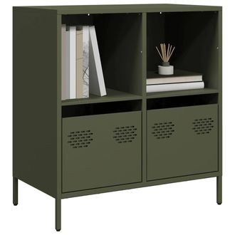 Berkfield Home Sideboard Olive Green 68x39x73.5 cm Cold-rolled Steel