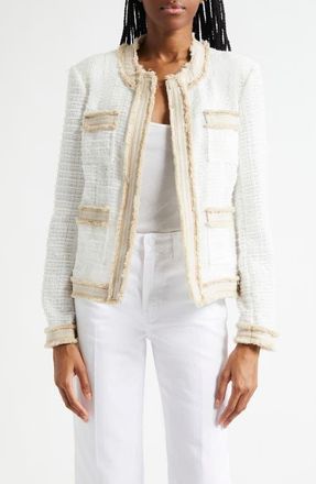 L'agence Agnes Tweed Jacket in Blancbisc at Nordstrom, Size X-Small