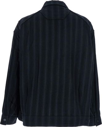 Juun.J Mens Black Jacket With Classic Collar Cotton And Wool Blend Coat