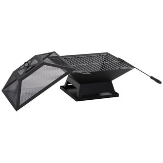 OUTSUNNY Brasero exterior 45x45x34 cm negro