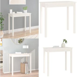 vidaXL Tavolo Consolle Bianco 80x40x75 cm in Legno Massello di Pino - Tavolo consolle in pino - Tavolo consolle in legno massello