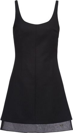 Prada ge&euml;mailleerde wollen jurk met driehoekig logo