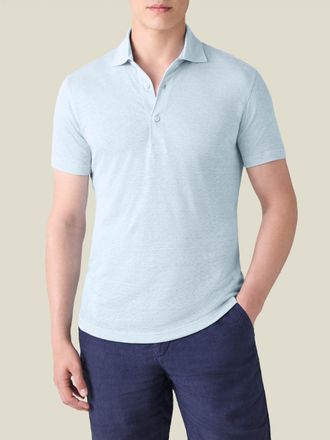 Luca Faloni Light Blue Linen Jersey Elba Polo