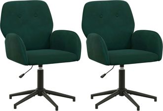 vidaXL Sillas De Escritorio Giratorias 2 Uds. 54 X 55 X 90 Cm Vidaxl