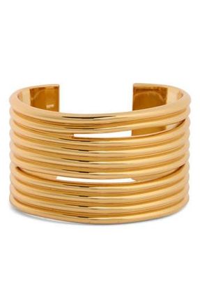 Madewell Cutout Ribbed Cuff Bracelet in Antique Gold at Nordstrom Rack
