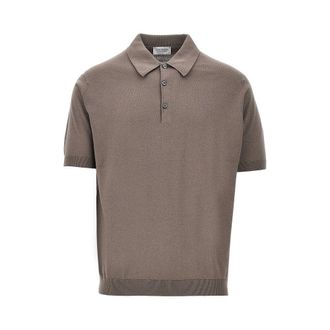 John Smedley Cotton knit polo shirt Man L