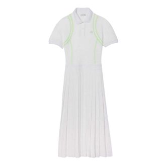 Lacoste Dames Neon Tape Poloshirt Jurk (Wit)