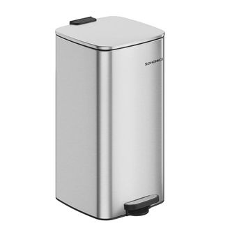 Songmics Cubo de basura de cocina 30 l de acero inoxidable plata y negro