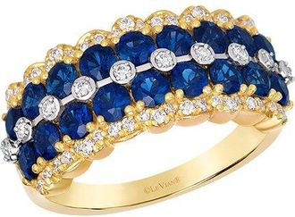 Le Vian Platinum & 14K 2.22 Ct. Tw. Diamond & Sapphire Ring