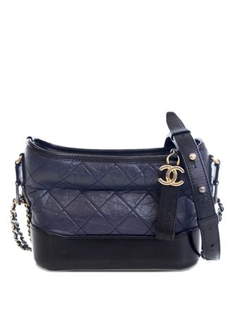 Chanel 2019 Small Bicolor Aged Calfskin Gabrielle crossbody bag - Blauw