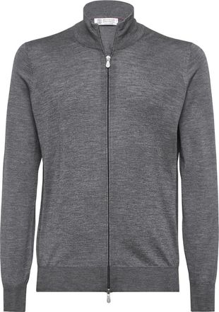 Brunello Cucinelli Maglione con zip - Grigio
