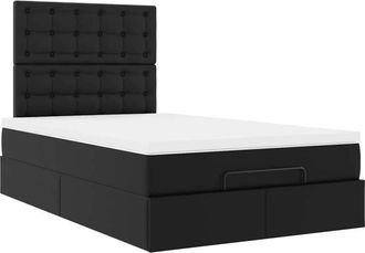 vidaXL Vidaxl - Estructura Cama Otomana Colch&oacute;n Cuero Sint&eacute;tico Negro 120x190cm