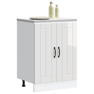 Berkfield Home Sink Base Cabinet Lucca High Gloss White Engineered Wood