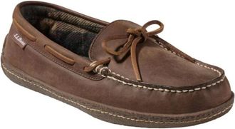 L.L.Bean Mens L. L.Bean Handsewn 212164 Slippers Acorn Flannel-Lined Slip On Shoes NIN1245