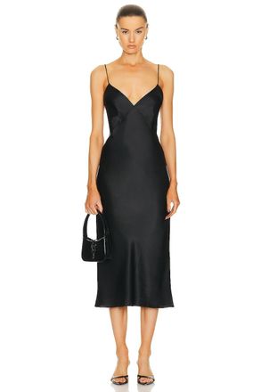 Olivia Von Halle KLEID ISSA in Samtschwarz - Black. Size M (also in XS)