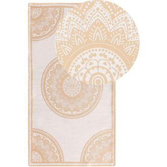 Beliani Beliani - Alfombra Rectangular Moderna Para Interior Exterior Patr&oacute;n Oriental 80 X 150 Cm Beige Hubli