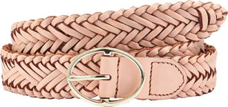 Lascana Lederg&uuml;rtel LASCANA H&uuml;ftg&uuml;rtel, Damen, Gr. 100, rosa (hellrosa), Leder, Fischgratmuster, Flechtoptik, Basic, G&uuml;rtel Lederg&uuml;rtel, Flechtg&uuml;rtel, Hoseng&uuml;