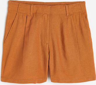 H&M Shorts aus Leinenmix - Hellbraun