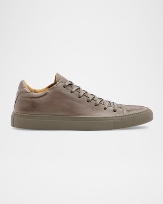 John Varvatos Mens Reed Leather Low-Top Sneakers
