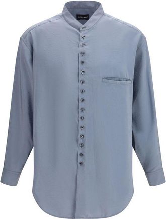Giorgio Armani Gray Silk Mens Shirt